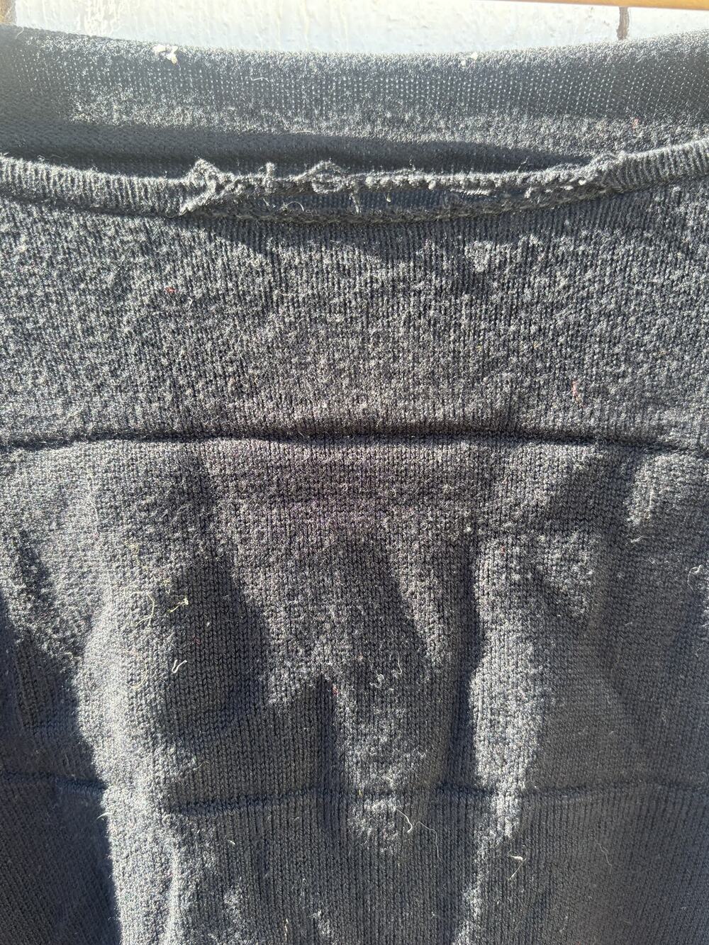 Black Distressed Cropped Sweater Grunge Batwing Sleeve Thin Knit Y2K